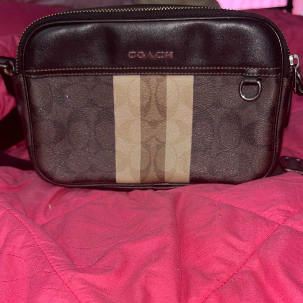 Coach Brown and Tan Belt Bag